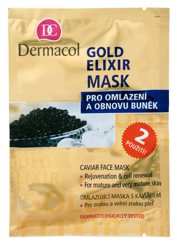 Dermacol Gold Elixir pleťová maska s kaviárem 2x8 g