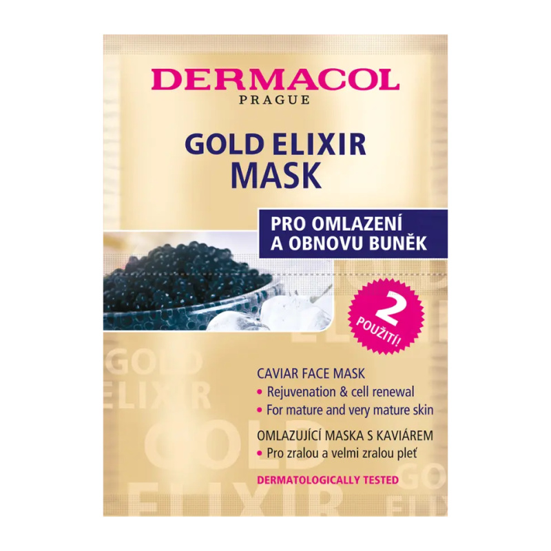 Dermacol Gold Elixir pleťová maska s kaviárem 2x8 g