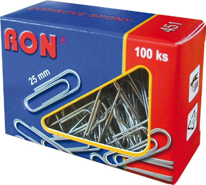 RON Kancelářské sponky 25 mm - 100 ks