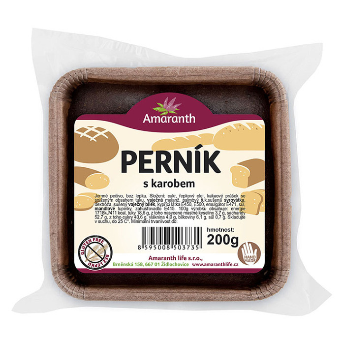 AMARANTH Bezlepkový perník s karobem 200 g