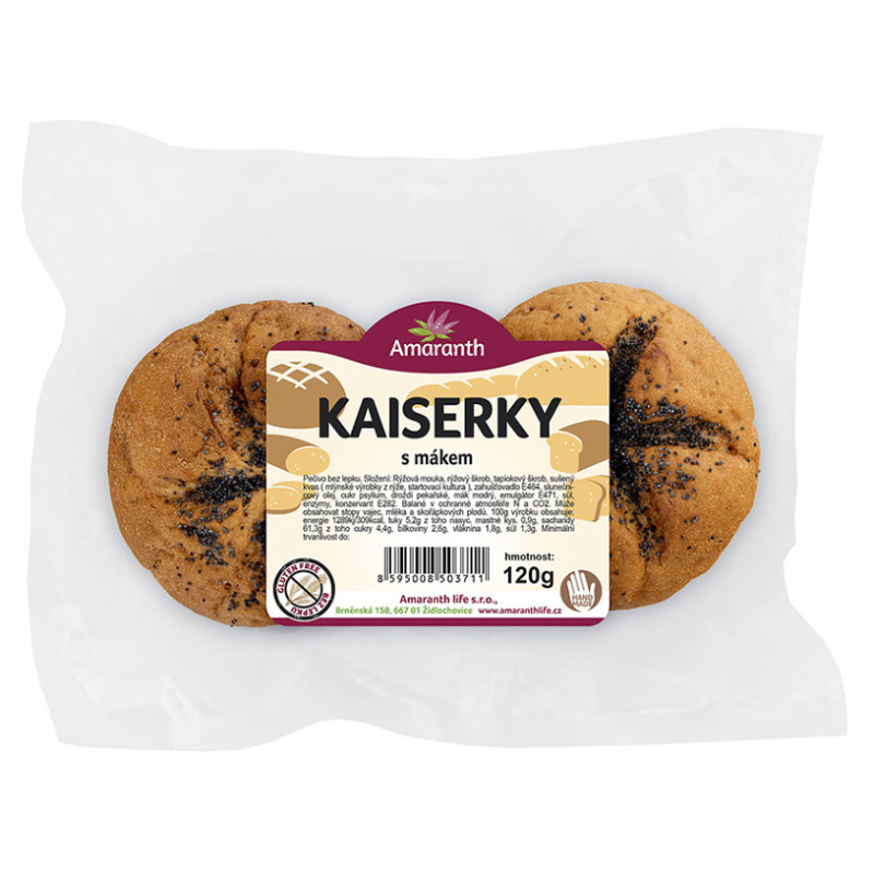 AMARANTH Bezlepkové kaiserky s mákem 2 kusy