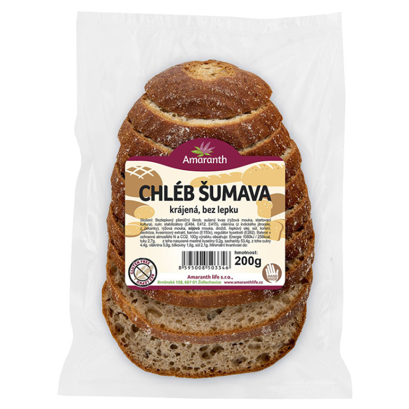 AMARANTH Bezlepkový chléb šumava krájená 200 g