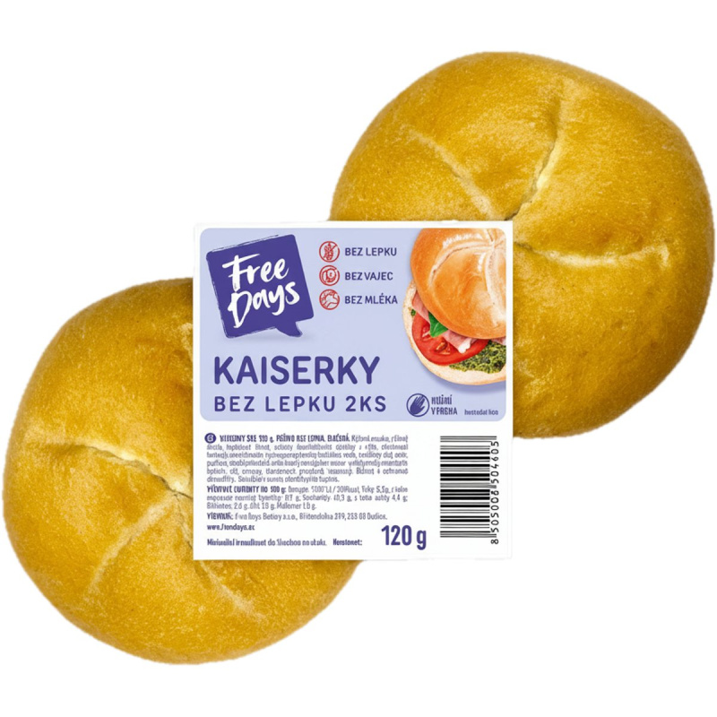 Free Days Kaiserky bez lepku 2 ks