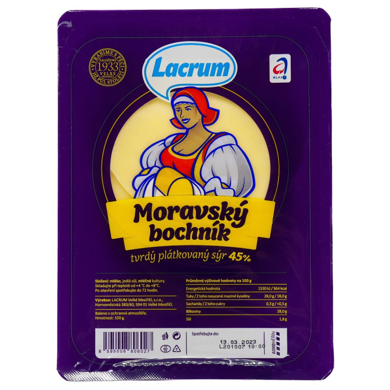 Lacrum Moravský bochník sýr plátkový