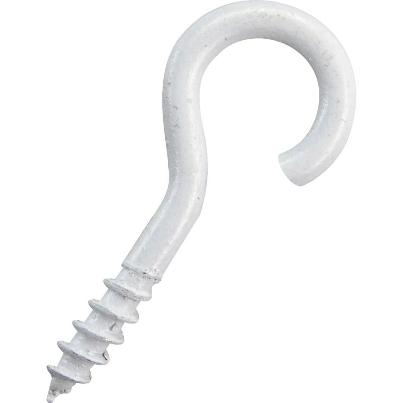 D.I.P. Hák s vrutem, bílý lak, 8 ks, 40 x 12 x 3 mm