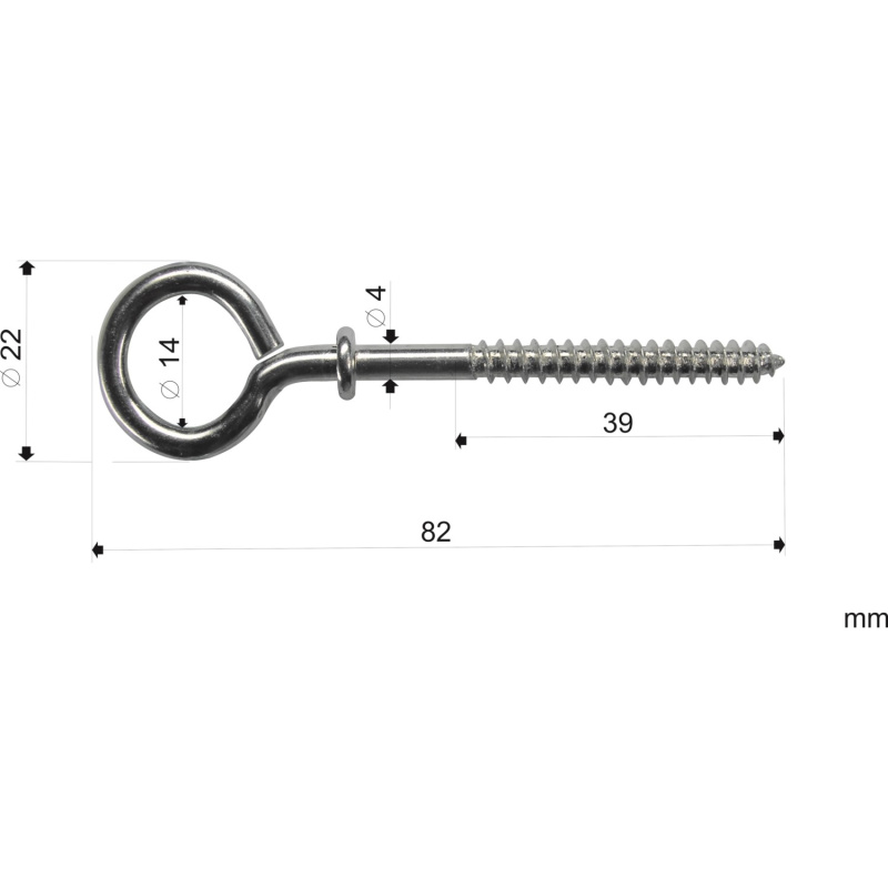 D.I.P. Hmoždinka uzlovací s lemem a s okem zavřeným, znb, 8 PE, 3 ks