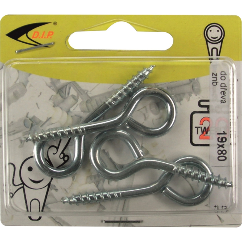 D.I.P. Oko zavřené s vrutem, znb, 4 ks, 50 x 10 x 4 mm