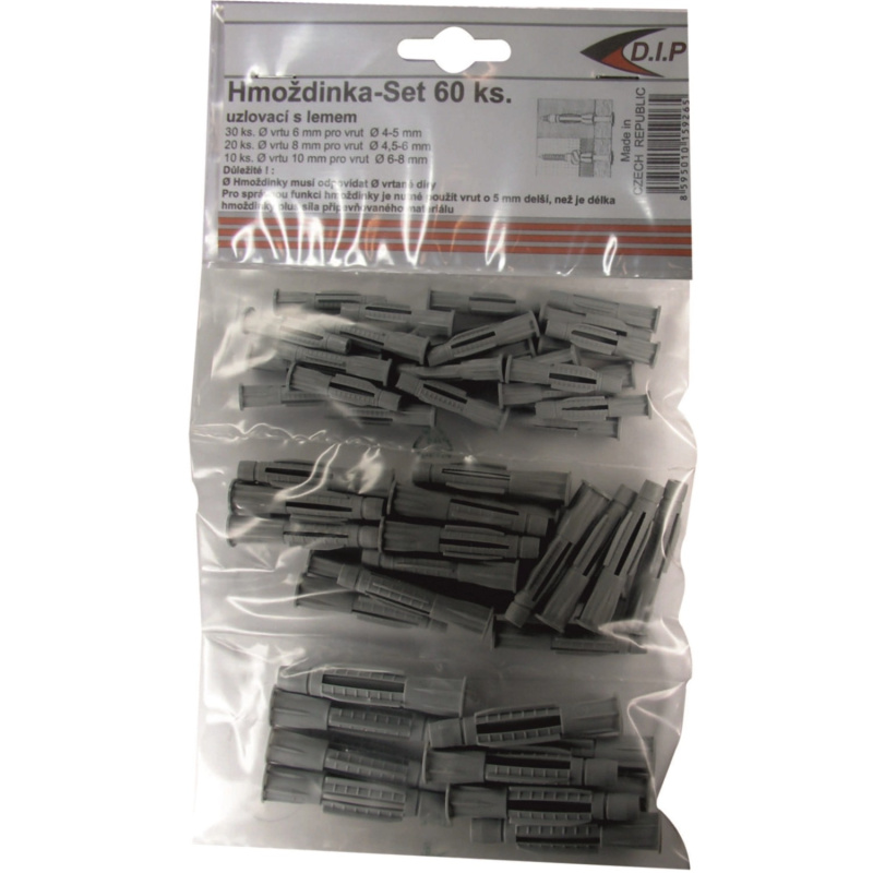 D.I.P. Set hmoždinek uzlovacích s lemem