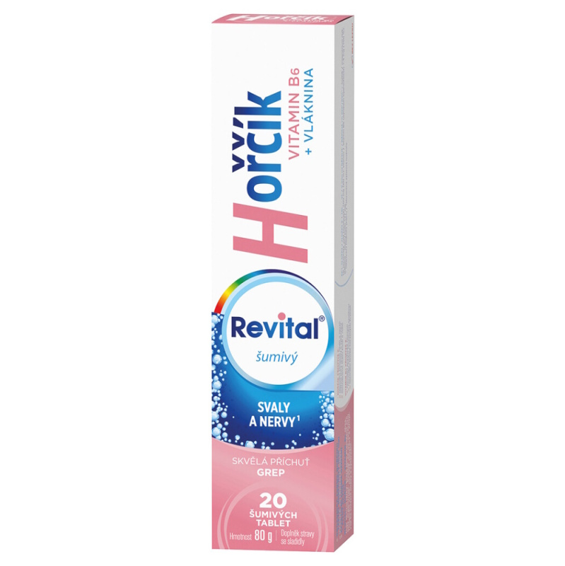Šumivé vitamíny Revital - hořčík a vitamín B6, 20 tablet
