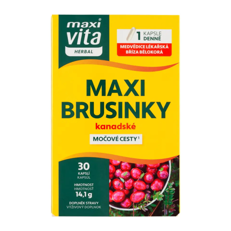 Maxi Vita Herbal Maxi brusinky kanadské 30 kapslí 14,1g