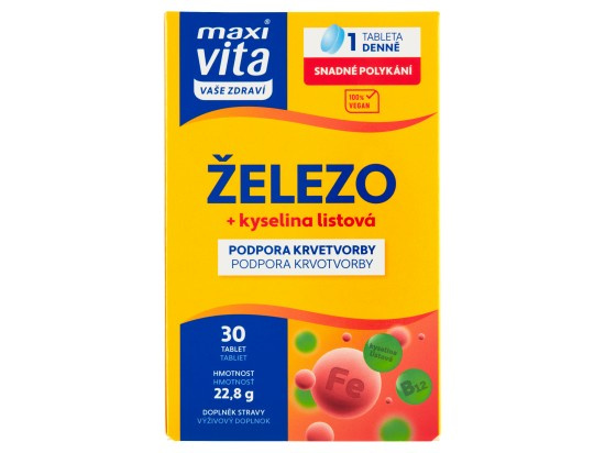 VITAR Maxi Vita Železo+kyselina listová, 30 tablet