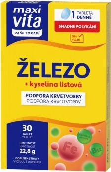 VITAR Maxi Vita Železo+kyselina listová, 30 tablet