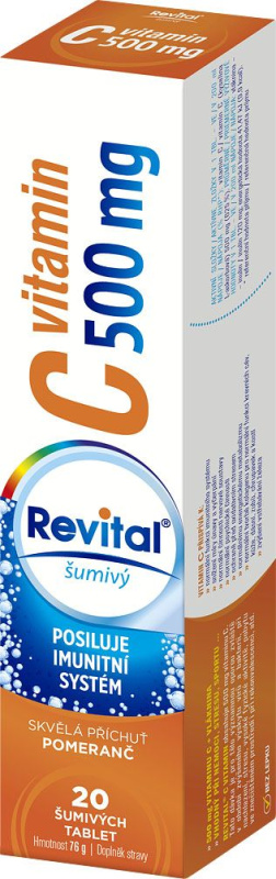 Šumivé vitamíny Revital - vitamín C 500 mg, 20 tablet