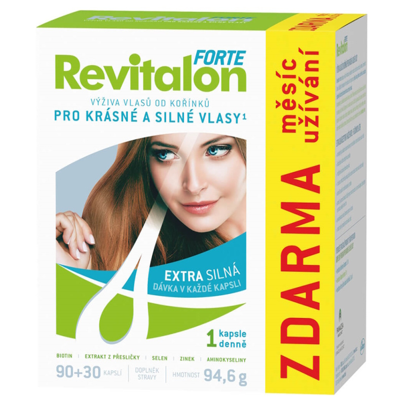 Revitalon Forte - výživa na vlasy výhodné balení, 90 + 30 kapslí zdarma