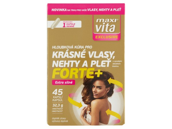 Maxi Vita Exclusive Hloubková kůra pro krásné vlasy, nehty a pleť Forte+ 45 kapslí 32,3g