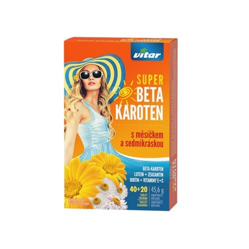Vitar Super Beta-karoten s měsíčkem a sedmikráskou, 60 tablet