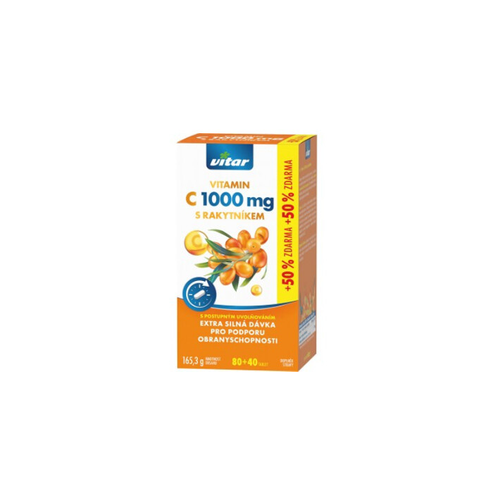 VITAR Premium Vitamin C 1000 mg s rakytníkem 120 tablet