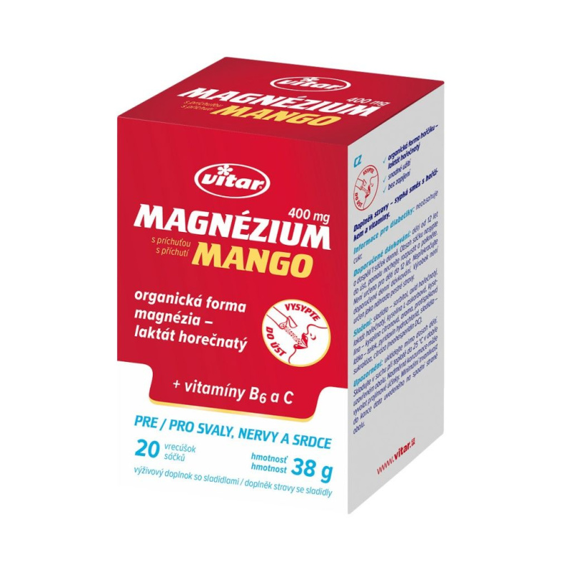 Enervit Vitar Magnézium 400 mg 20 sáčků - mango
