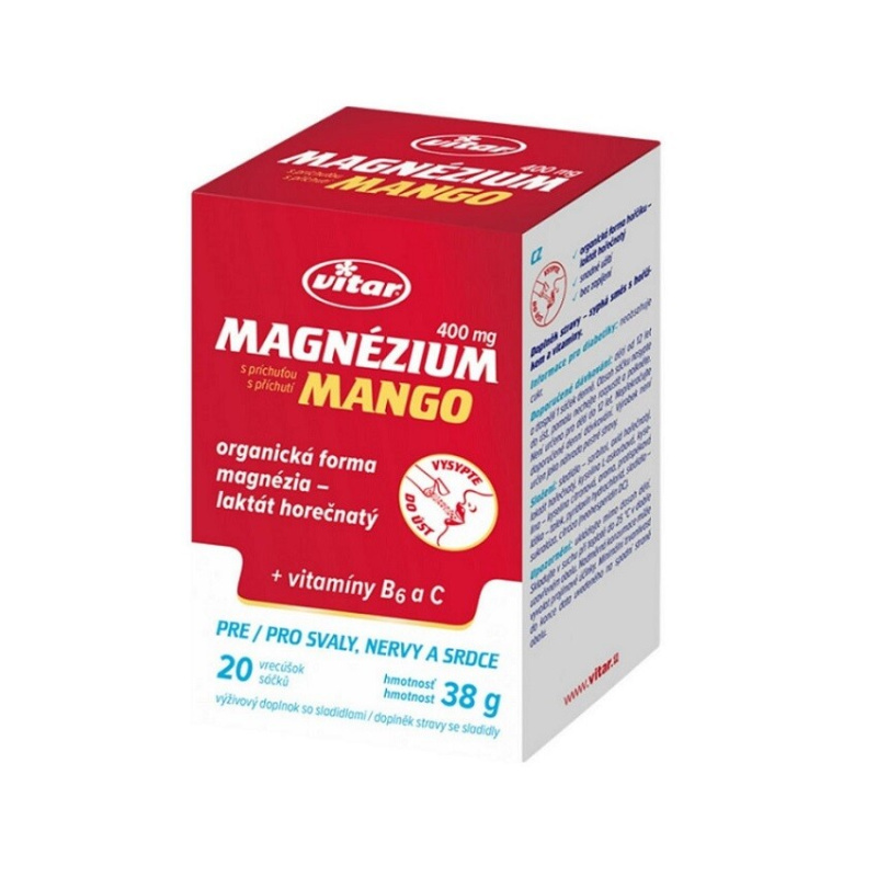 Enervit Vitar Magnézium 400 mg 20 sáčků - mango