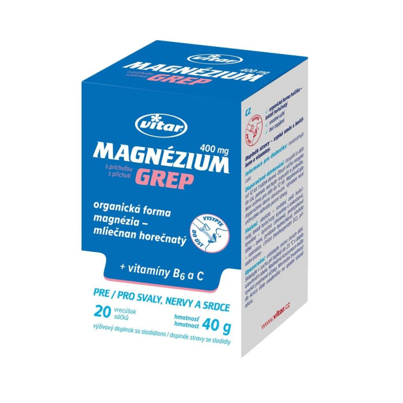 Enervit Vitar Magnézium 400 mg 20 sáčků - grep
