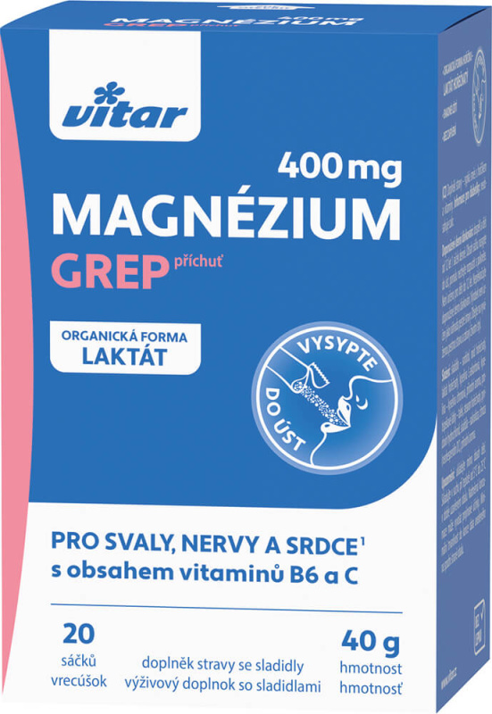 Enervit Vitar Magnézium 400 mg 20 sáčků - grep