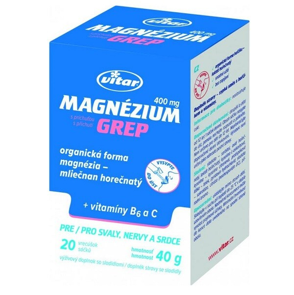 Enervit Vitar Magnézium 400 mg 20 sáčků - grep