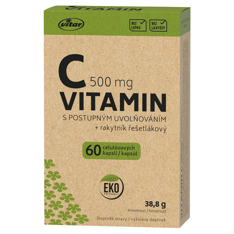 Vitar Vitamin C 500mg+rakytník EKO cps.60