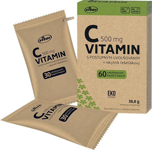Vitar Vitamin C 500mg+rakytník EKO cps.60