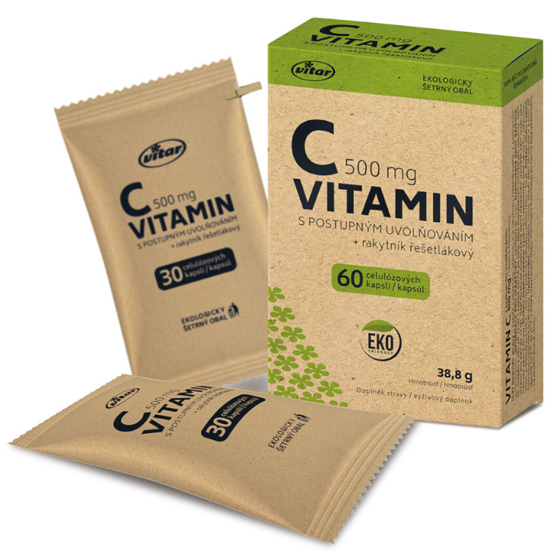 Vitar Vitamin C 500mg+rakytník EKO cps.60