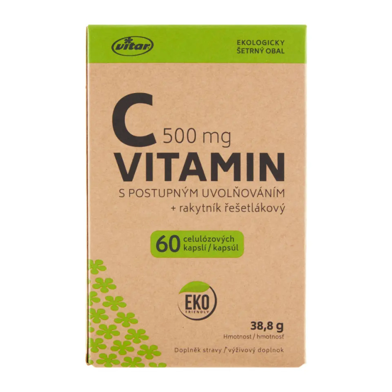 Vitar Vitamin C 500mg+rakytník EKO cps.60