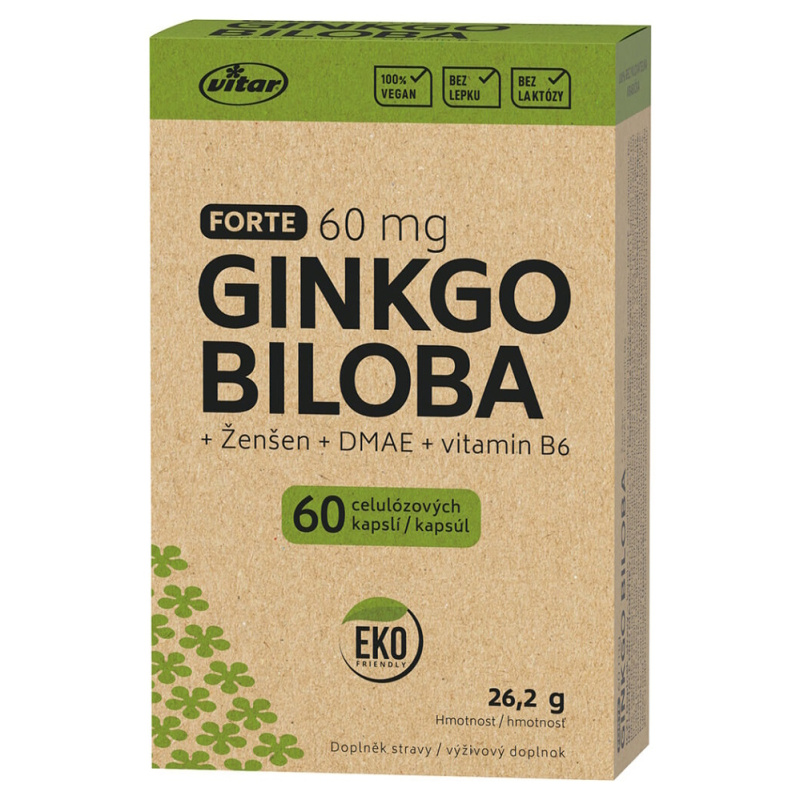 Vitar Ginkgo biloba 60mg+DMAE+vit.B6 EKO cps.60