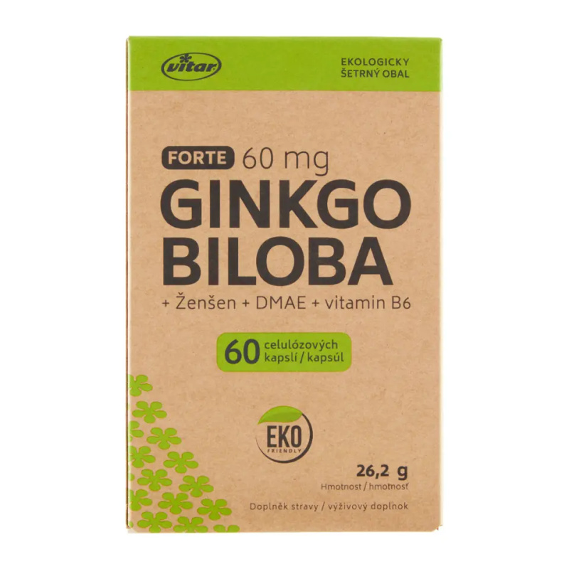 Vitar Ginkgo biloba 60mg+DMAE+vit.B6 EKO cps.60