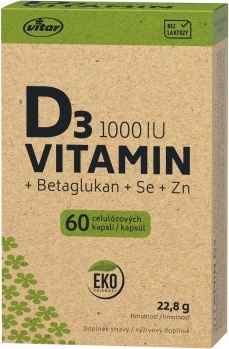 Vitar Vitamin D3 1000IU+betaglukan EKO cps.60