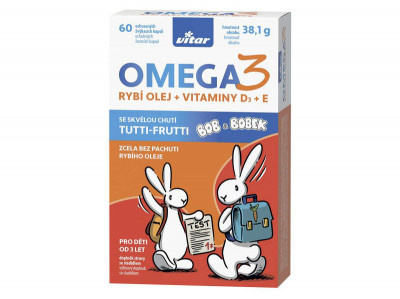 Vitar Kids Omega 3 + vitaminy D3 a E, 60 kapslí