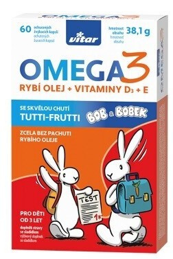Vitar Kids Omega 3 + vitaminy D3 a E, 60 kapslí