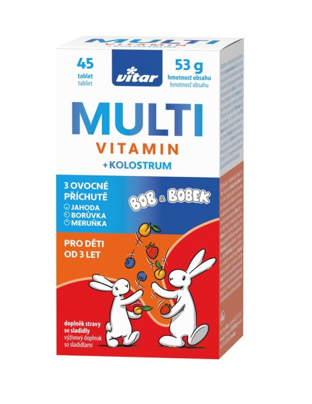 Vitar Kids Multivitamin + kolostrum, 45 tablet