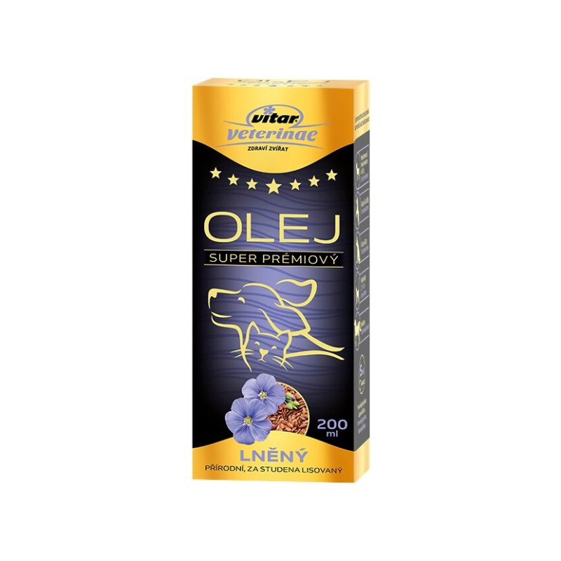 VITAR Veterinae Lněný olej 200ml