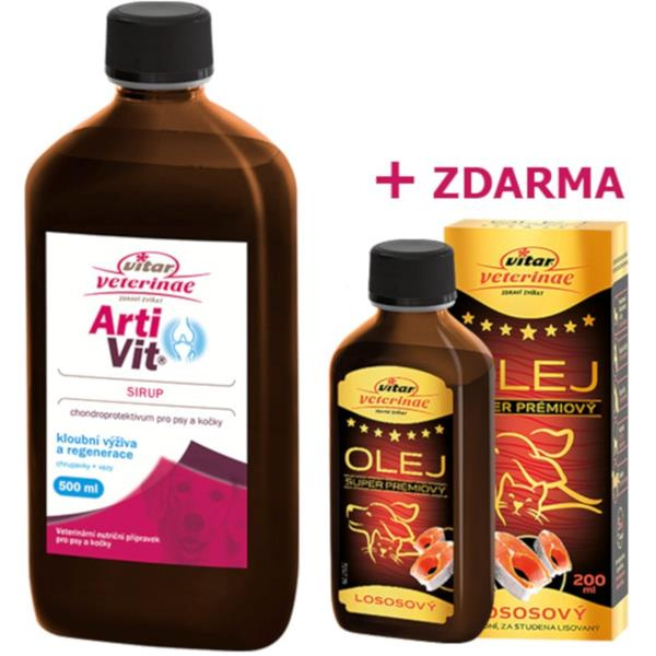 VITAR Veterinae ArtiVit Sirup 500ml+losos.olej 200ml