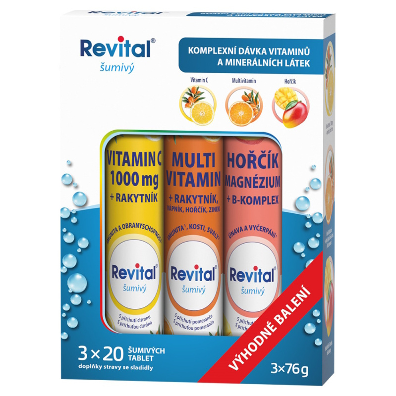 Revital - sada šumivých vitamínů - 3 x 20 tablet