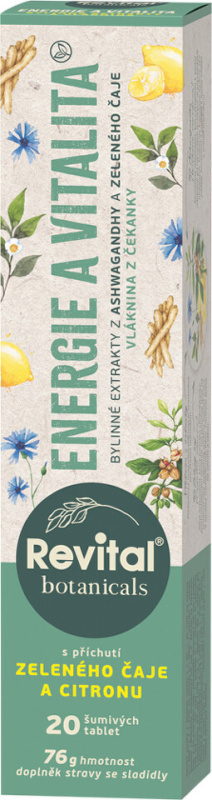 Revital Botanicals Energia a Vitalita - šumivé tablety - 20 tablet
