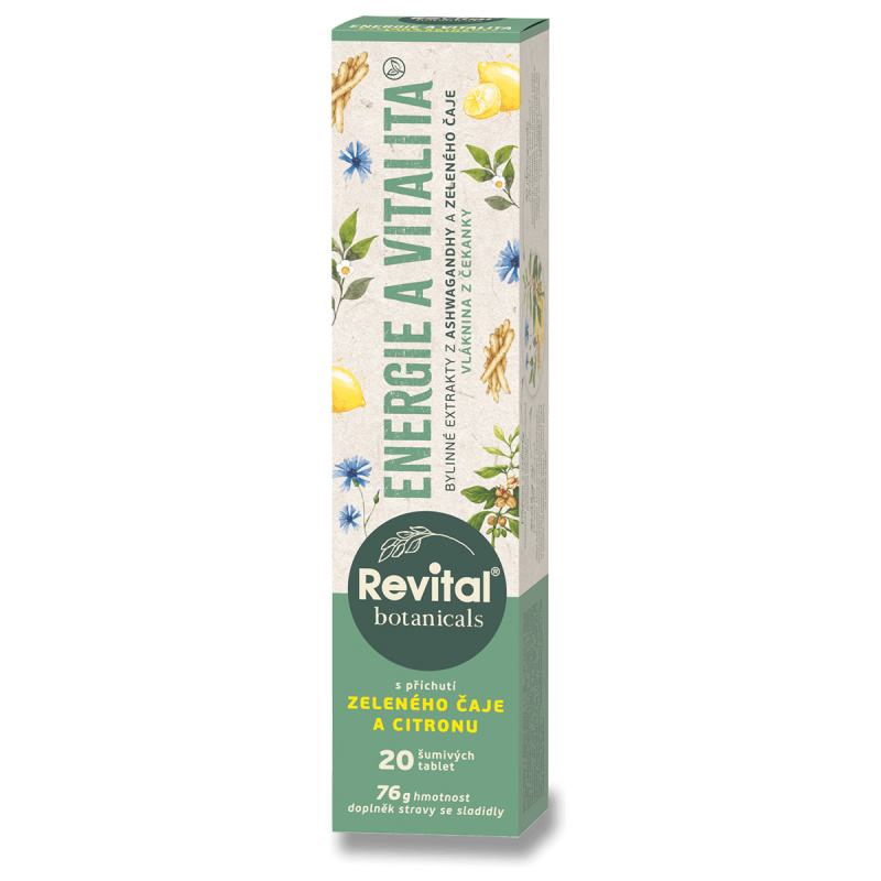 Revital Botanicals Energia a Vitalita - šumivé tablety - 20 tablet