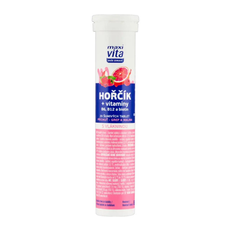 Maxi Vita Hořčík+vit.B6 B12+biotin tbl.eff.20