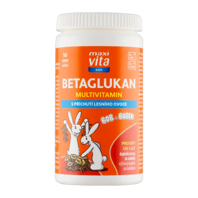 Maxi Vita Betaglukan multivitamin pro děti, doplněk stravy 50 ks