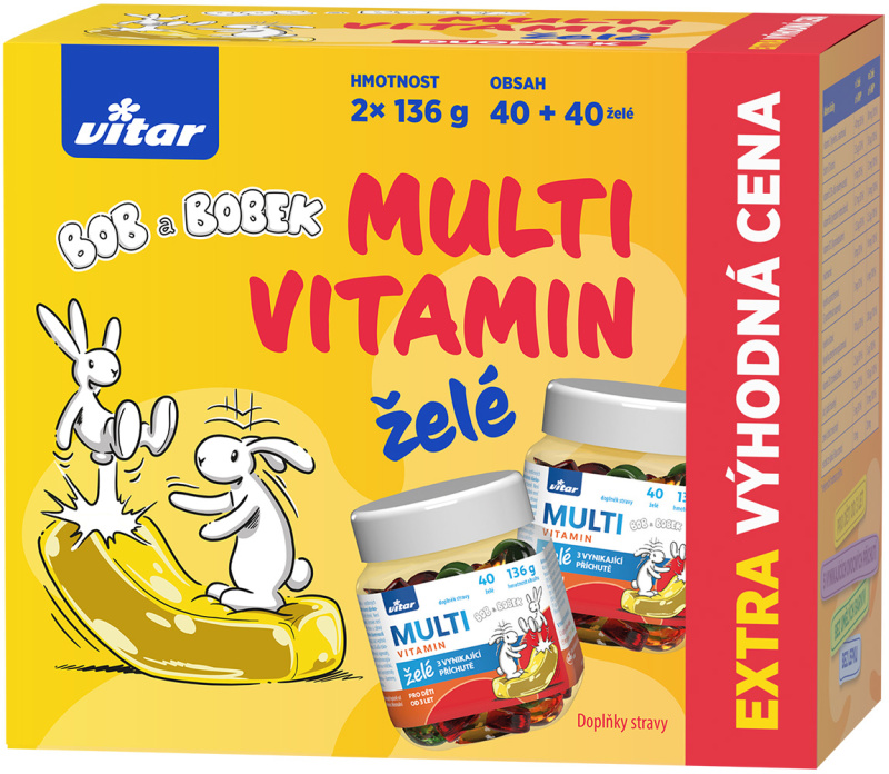 Vitar Kids Multivitamin Bob a Bobek želé 2x40 ks