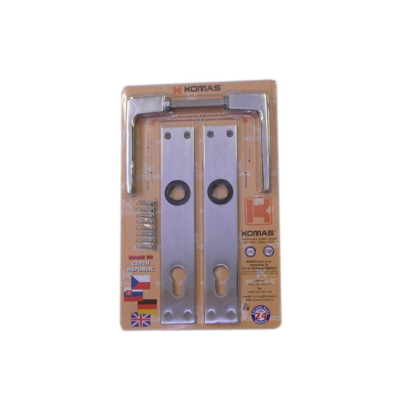 Komas Dveřní kování Al 26102, klika-klika, hliník, PZ/90