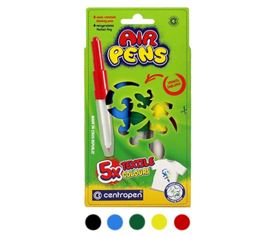 Foukací fixy CENTROPEN 1539/ 5 sada na textil CENTROPEN, a.s.