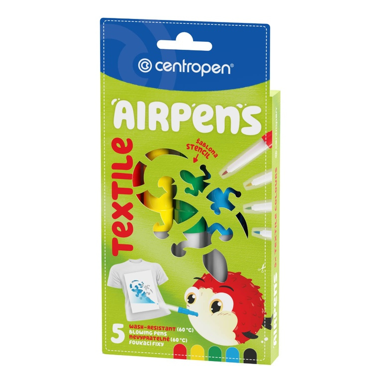 Foukací fixy CENTROPEN 1539/ 5 sada na textil CENTROPEN, a.s.