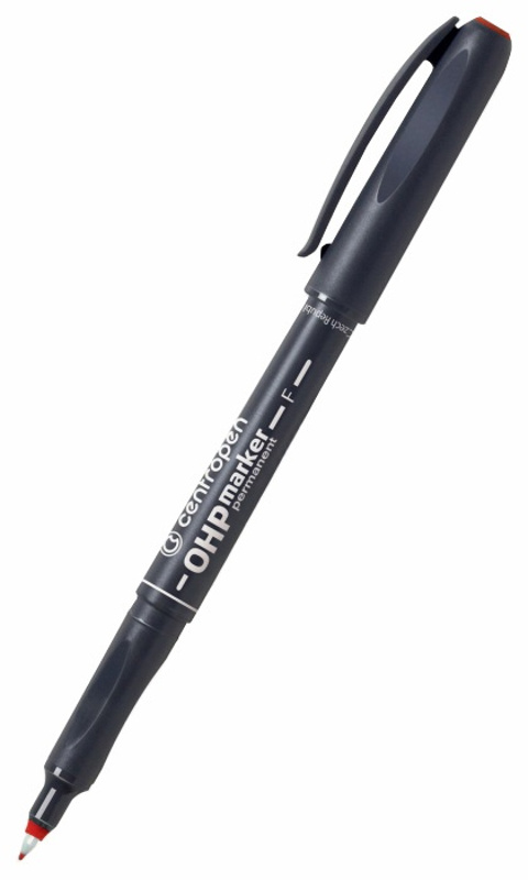 Centropen OHP 2636 F - permanentní popisovač - červený