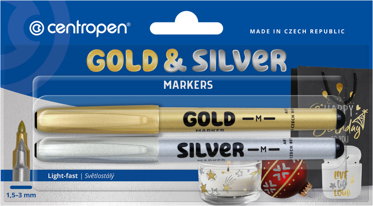 Popisovač CENTROPEN 2690/2 SILVER + GOLD CENTROPEN, a.s.