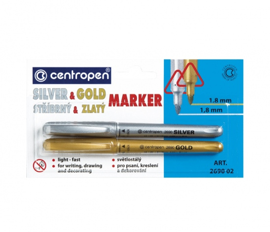 Popisovač CENTROPEN 2690/2 SILVER + GOLD CENTROPEN, a.s.